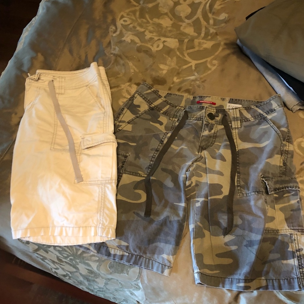 Two pair cargo shorts